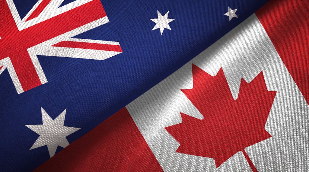 list of Australian vs. Canadian Visas